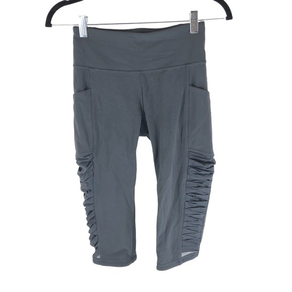 Lululemon Womens Sharp Turns Crop 17" Gray Blue Tied 4 - Picture 1 of 4